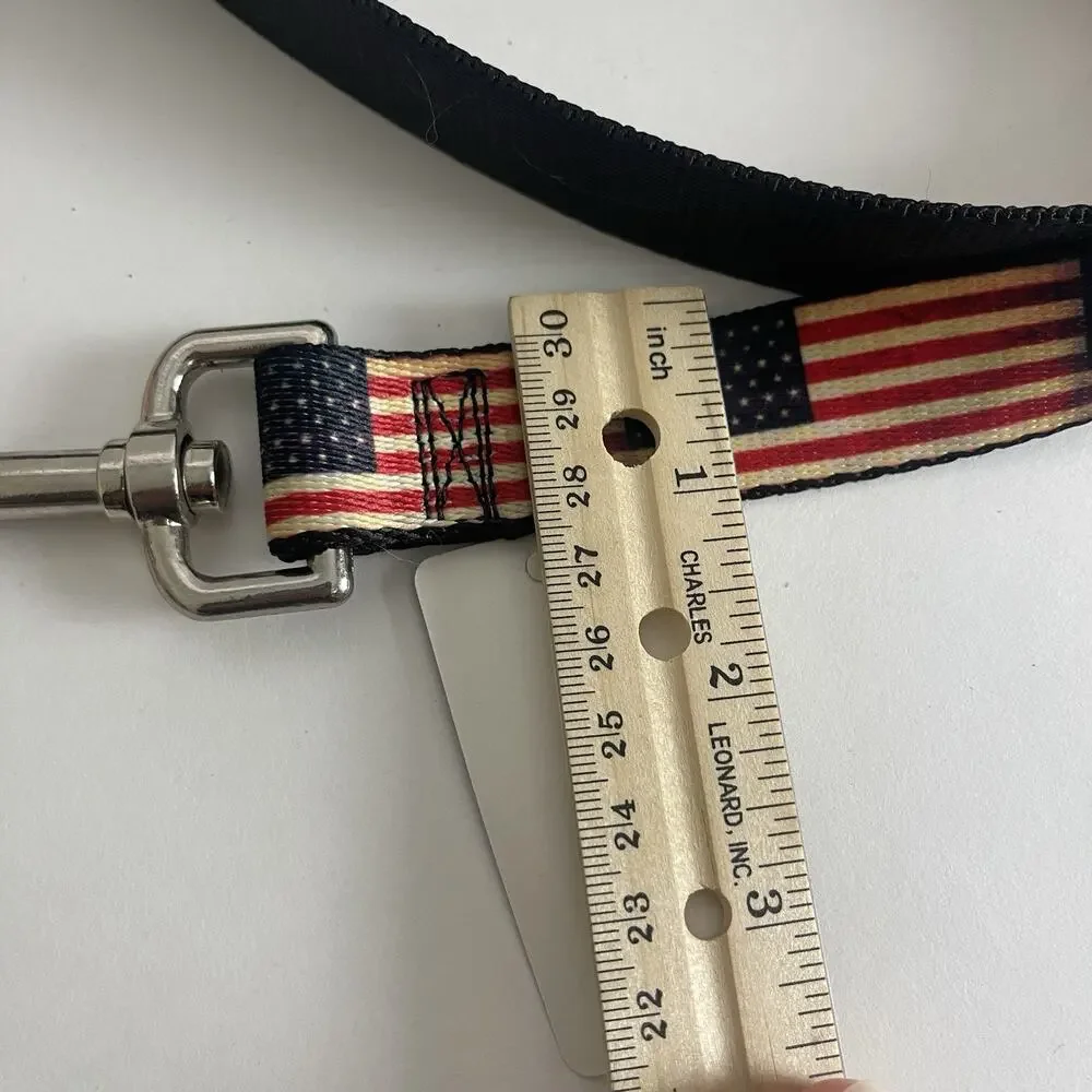 Buckle Down Long Dog‎ Leash - US Flag Theme - Made in USA- 1” Wide, 64” Long
